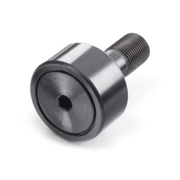 Cam Follower, Crowned Roller, Concentric Stud, Hex Head Head, Sealed, 0.375 in Roller Diameter, 0.375 in Roller Width