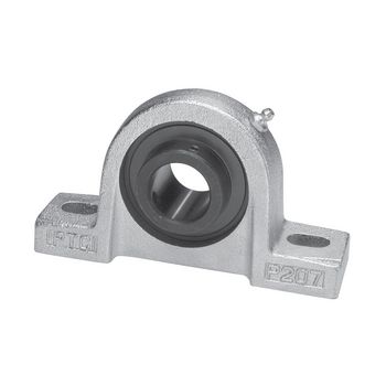 Pillow Block Ball Bearing Mounted Unit, .5 in Bore, Nickel Plated Housing, Black Oxide Insert, Set Screw Locking