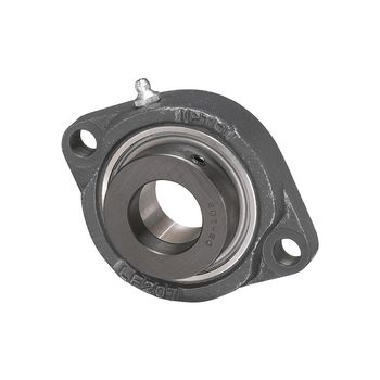 2-Bolt Flange Ball Bearing Mounted Unit, .5 in Bore, Ductile Iron Housing, Eccentric Collar Locking