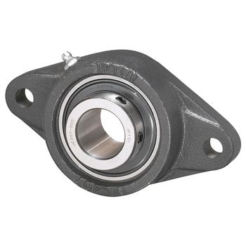 2-Bolt Flange Ball Bearing Mounted Unit, .5 in Bore, Set Screw Locking