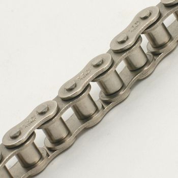 Roller Chain, 0.25 in Pitch, Riveted, Heat Treated Carbon Steel Material, 10 ft Length