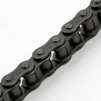 Roller Chain, 0.25 in Pitch, Riveted, Heat Treated Carbon Steel Material, 10 ft Length